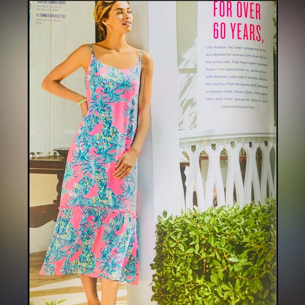 Lilly Pulitzer Winni Midi Dress Size XL Pelican Pink Beat the Heat